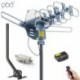 PBD Digital Outdoor TV Antenna, 150 Mile Motorized 360 Degree Rotation Support 2 TVs, Mounting Pole, 50FT RG6 Coax Cable, Wireless Remote Control, UHF/VHF, Snap-On Installation