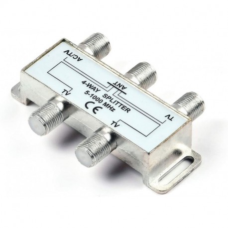4 Way HD Digital 1Ghz High Performance Coax Cable Splitter