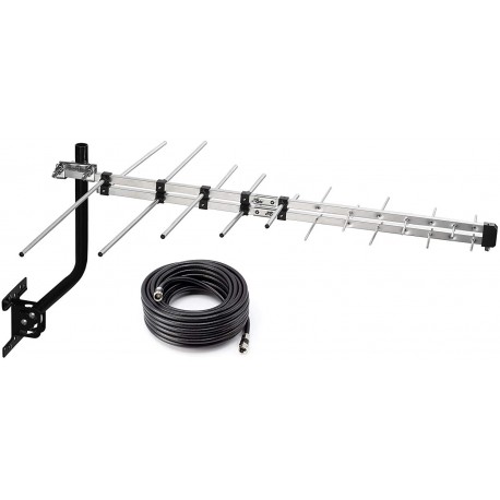 Digital HD Yagi Antenna Long Range for Clear Reception, 4K 1080P with 40FT RG6 Coax Cable & Mounting Pole